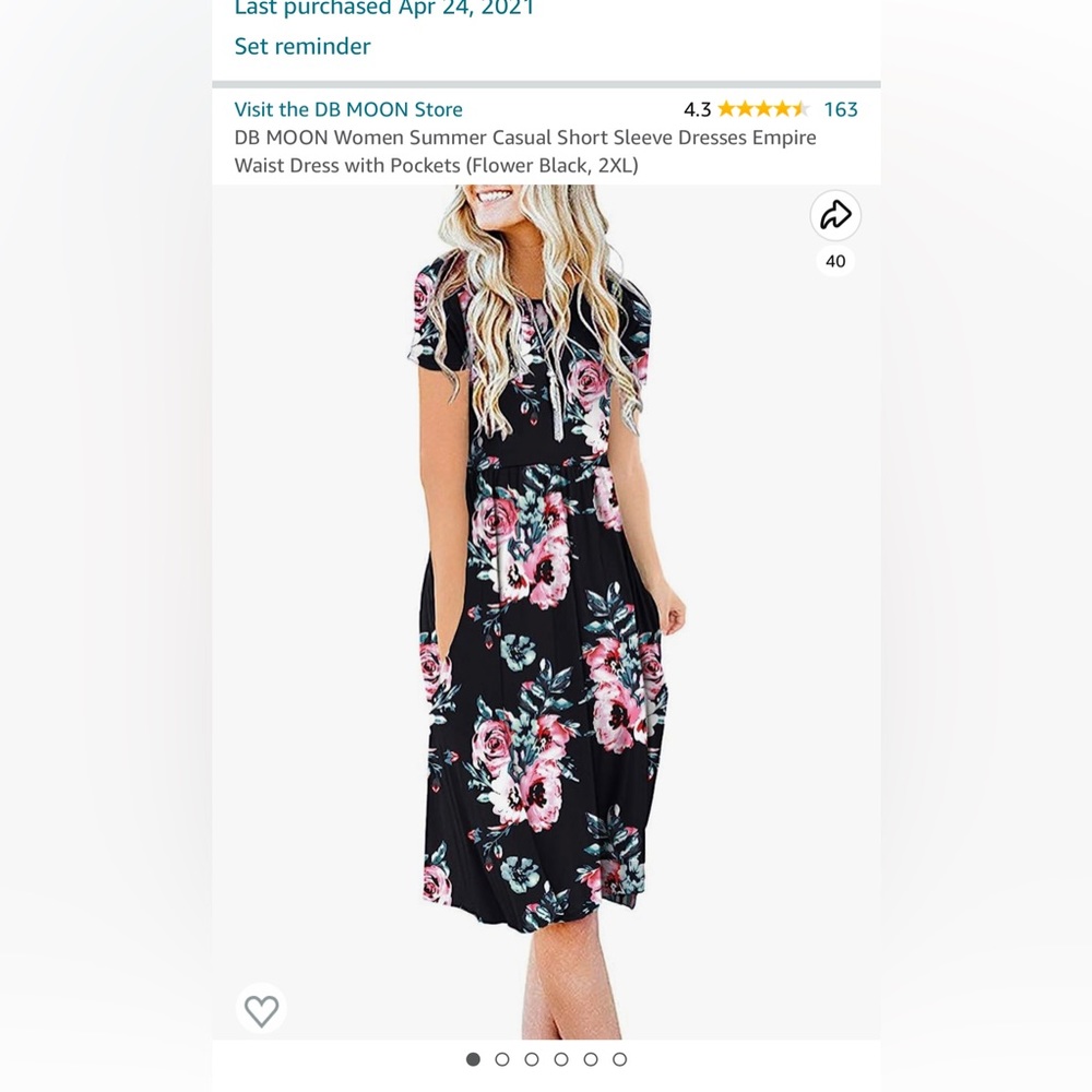 Women Summer Casual Short Sleeve Dress - Empire
Waist Dress with Pockets